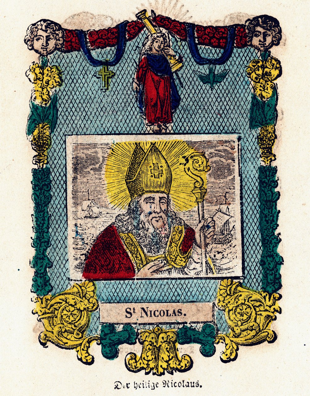Pious image: Saint Nicholas. Engraving of the 19th century Private collection by Anonymous Anonymous