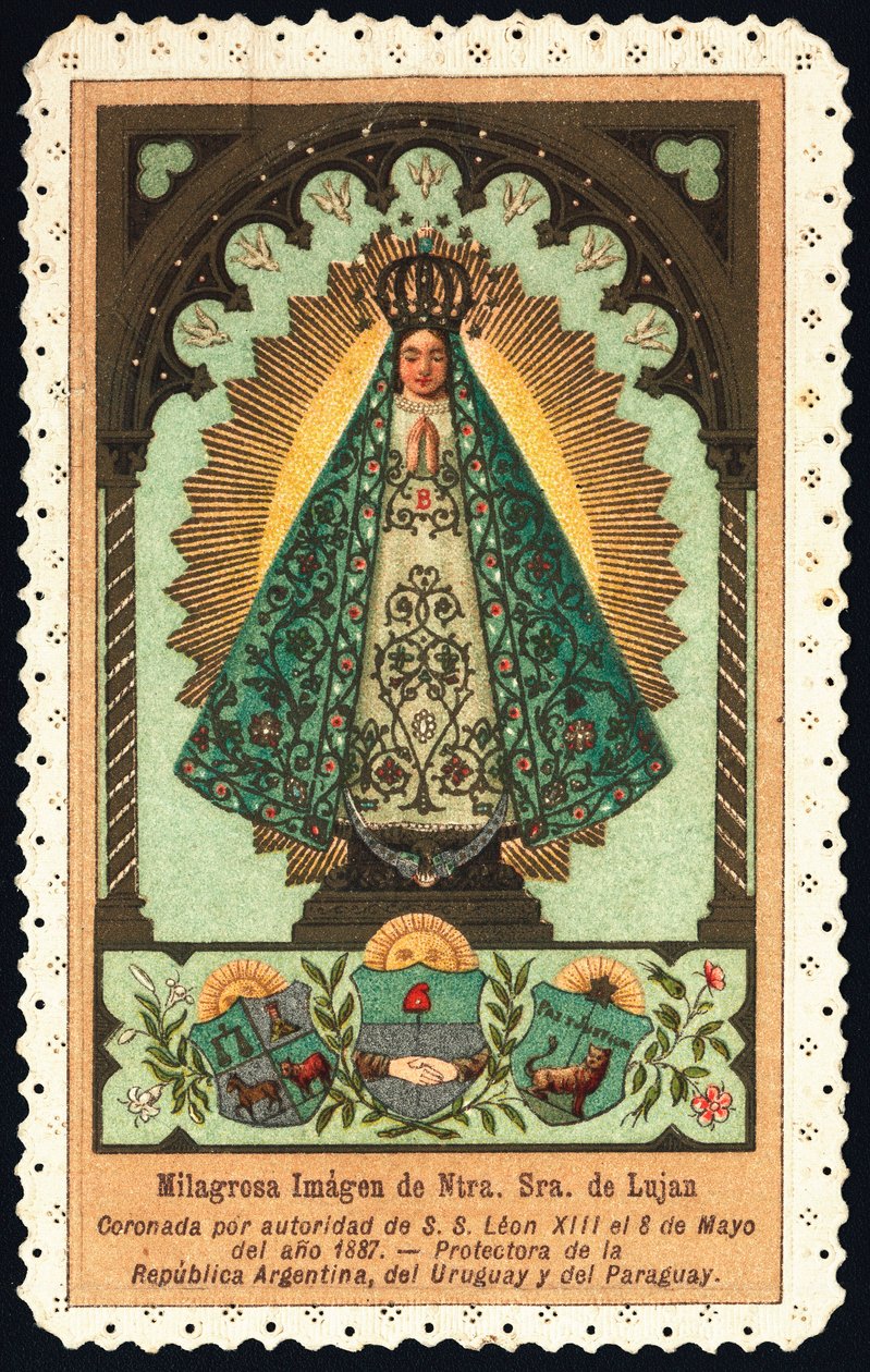 Pious Image: Representation of Our Lady of Lujan, Protector of Argentina, Paraguay and Uruguay by Anonymous Anonymous