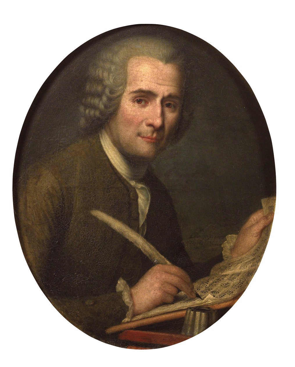 Jean-Jacques Rousseau Writing a Sheet Music by Anonymous Anonymous