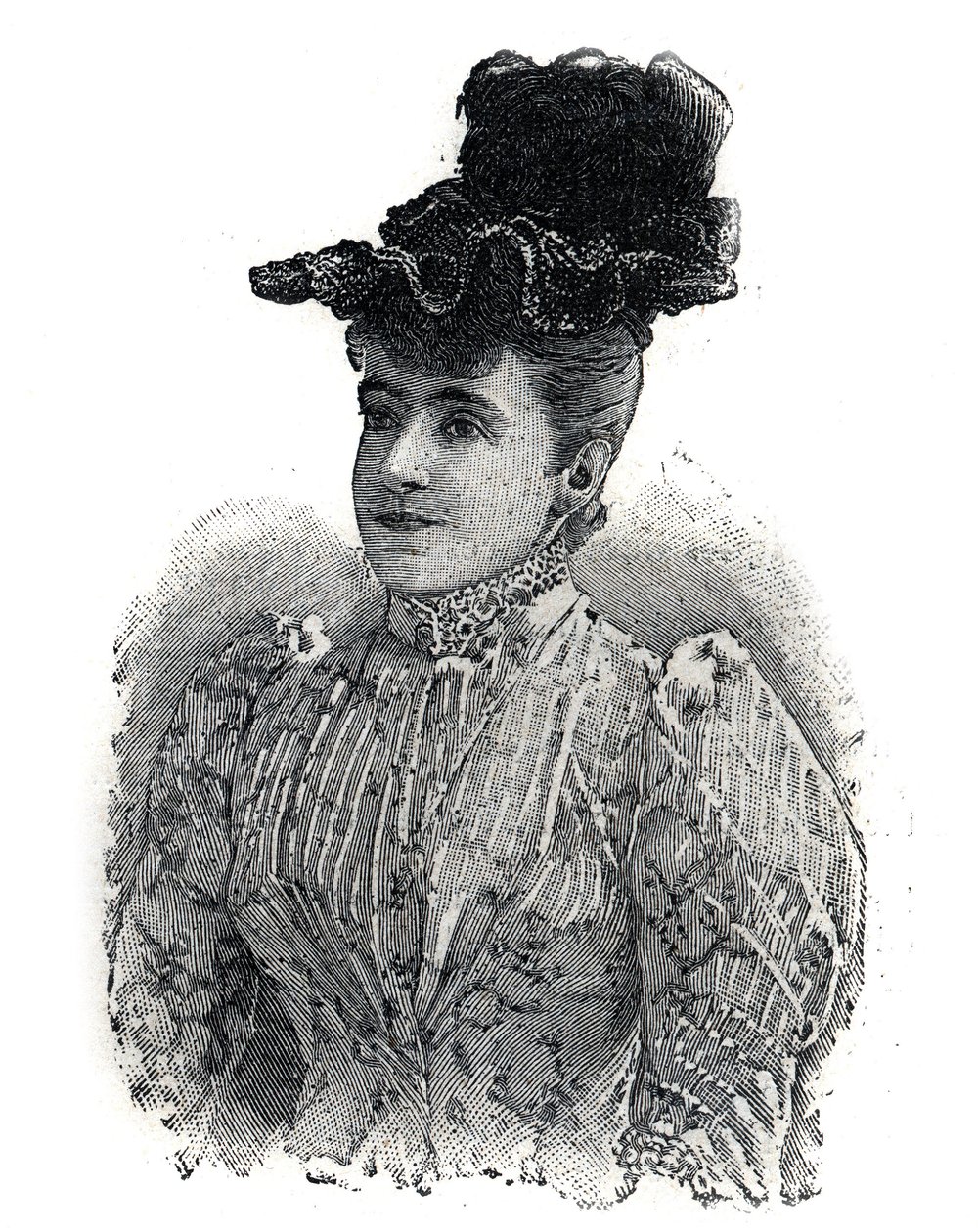 Portrait of Adelina Patti, Italian singer. Engraving in "Le Petit Parisien" by Anonymous Anonymous