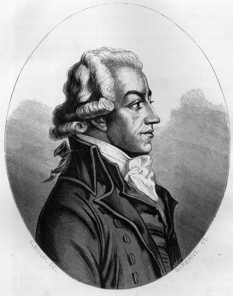 Portrait of Antoine Pierre Joseph Marie Barnave (1761-1793) French politician - Engraving from 1863 in The Red Book - Histoire De L