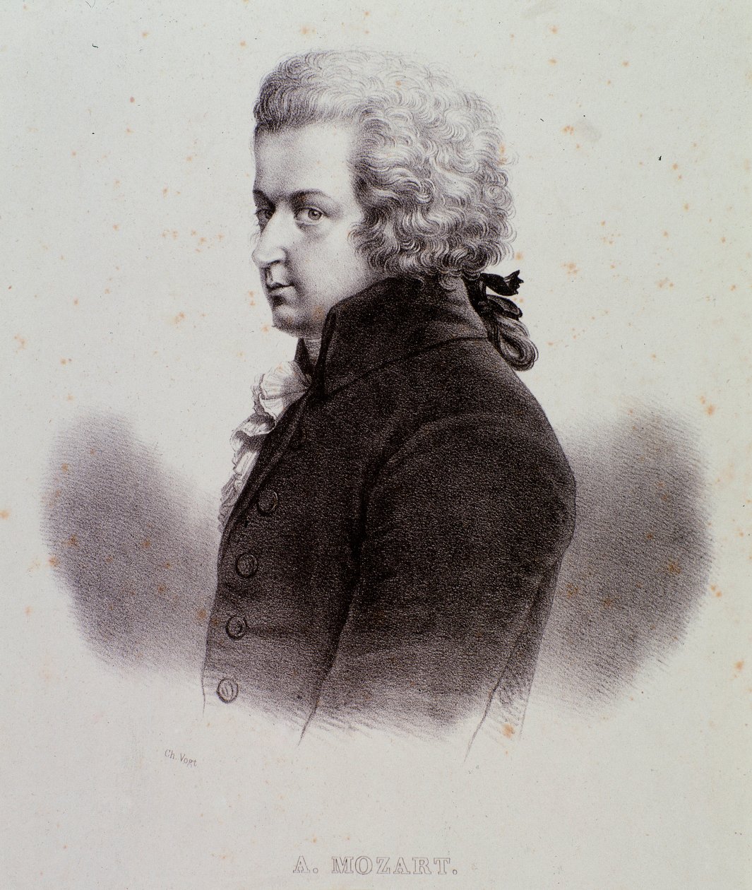 Portrait of Austrian composer Wolfgang Amadeus Mozart (1756-1791) by Anonymous Anonymous