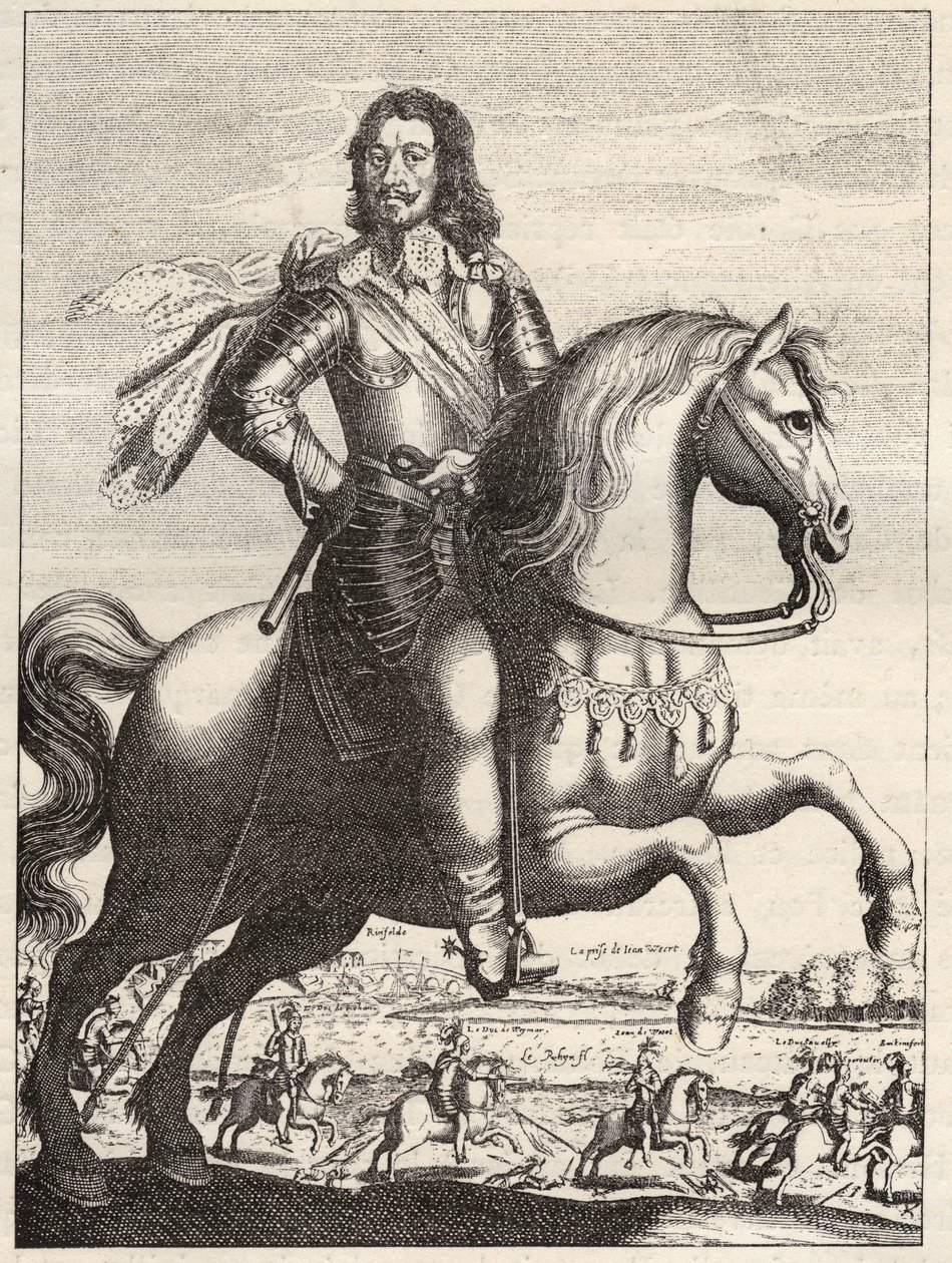 Portrait of Bernard of Saxony Weimar (1604-1639) with the capture of ...