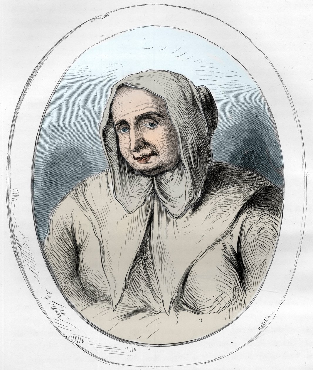 Portrait of Catherine Monvoisin (La Voisin) (1640-1680) - Engraving from 1863 in 