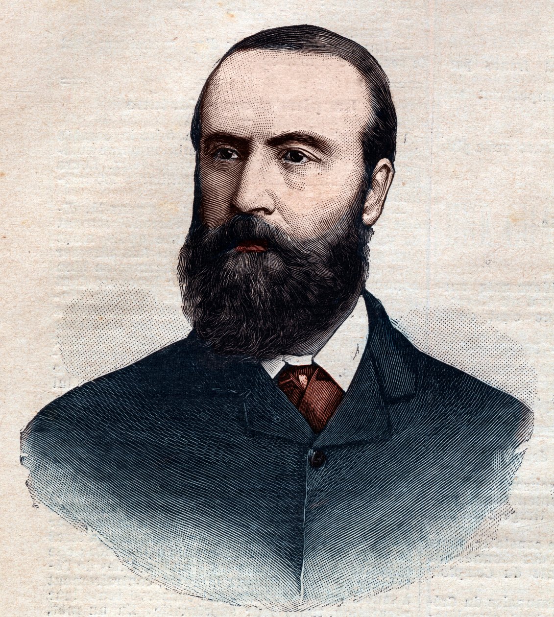 Portrait of Charles Stewart Parnell, Irish politician. Engraving in 