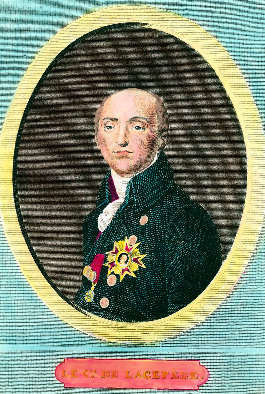 Portrait of Etienne de La Ville, Count De Lacepede, French Naturalist. Anonymous engraving by Anonymous Anonymous