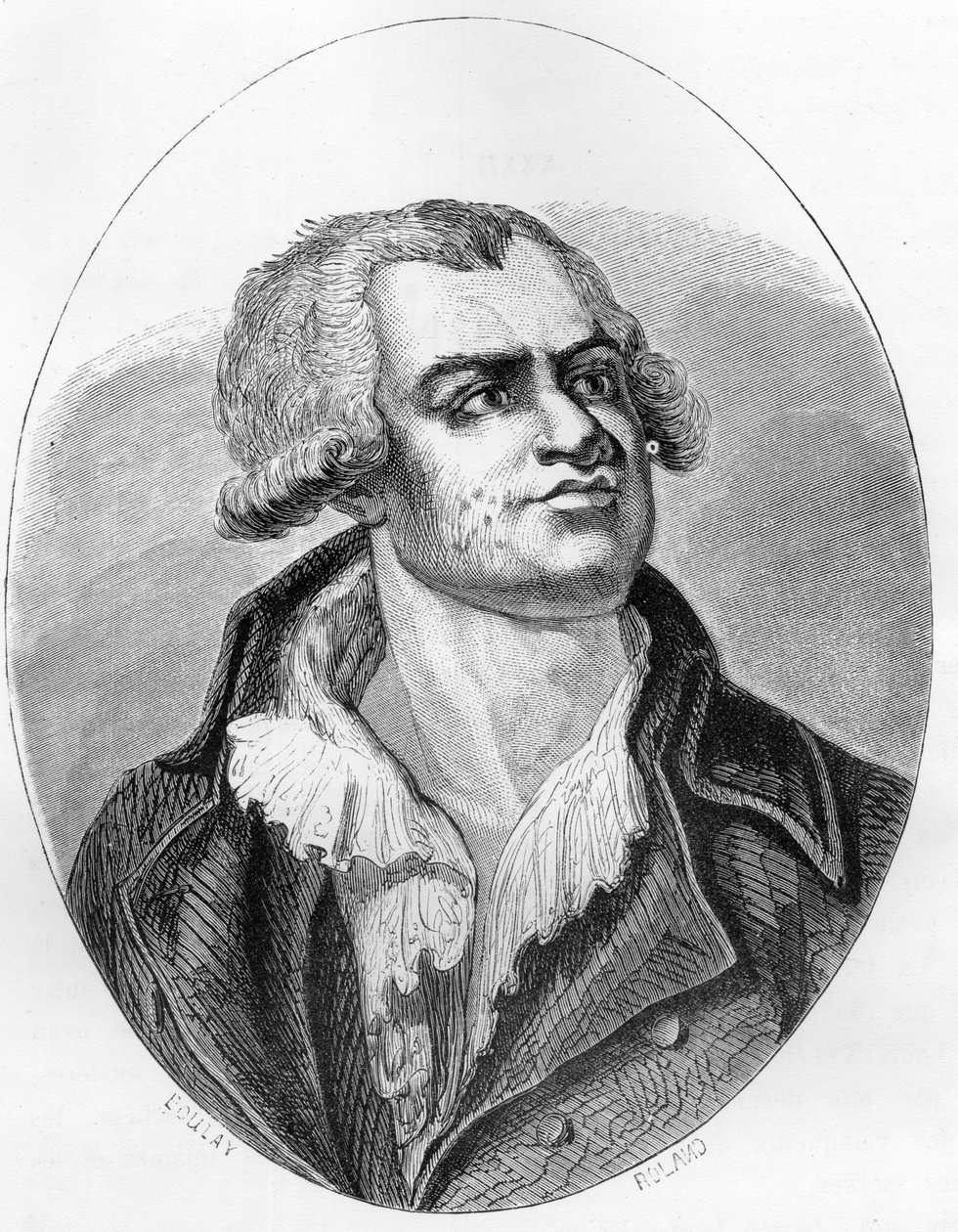 Portrait of Georges Danton, orator and politician - Engraving of 1863 in The Red Book - Histoire De L