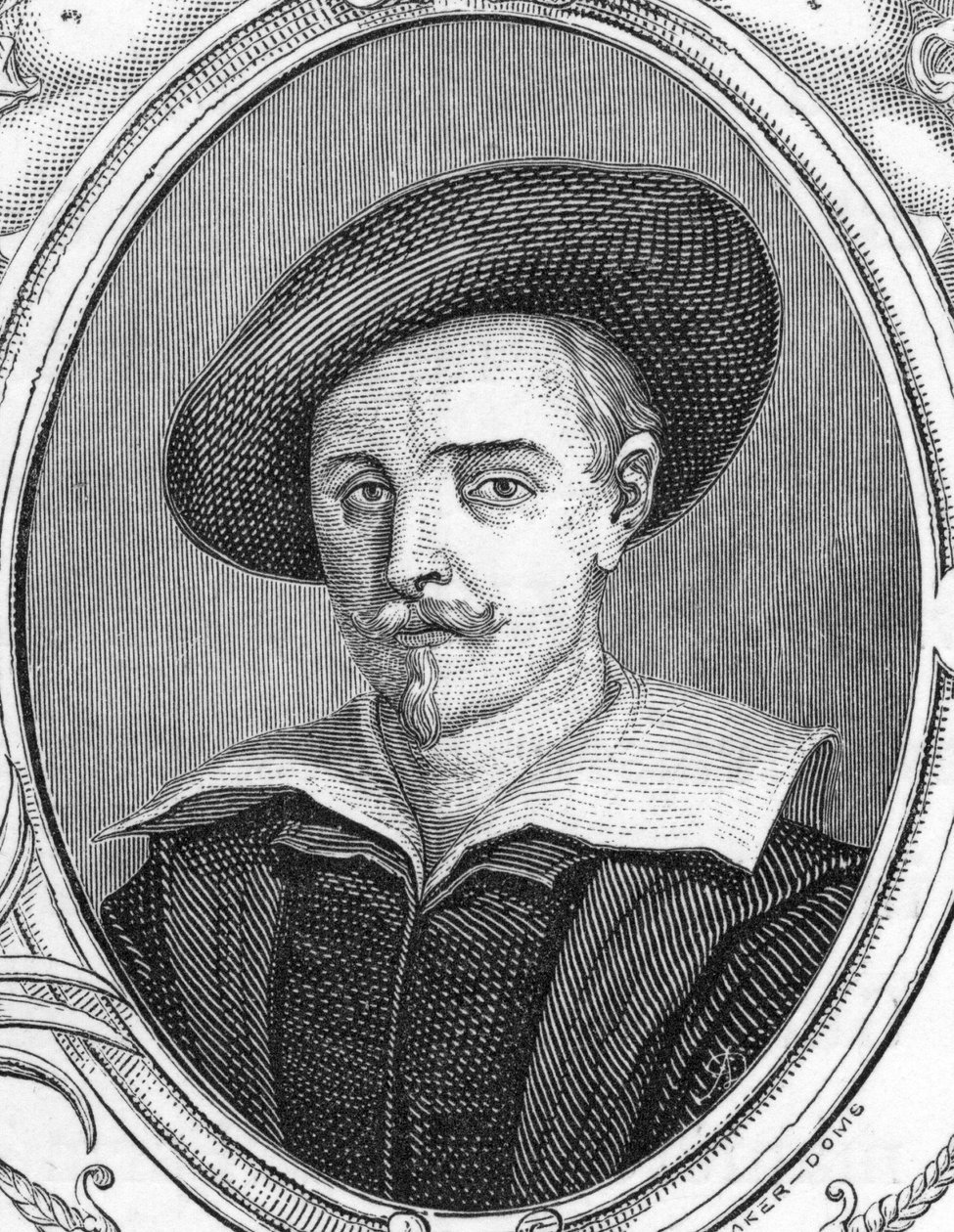 Portrait of Guido Reni (1575-1642). Italian Painter. Engraving of 1859 in 