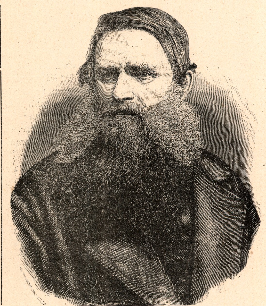 Portrait of Henri Depelchin, Jesuit missionary, first superior of the mission of Upper Zambeze in Africa. Engraving in 