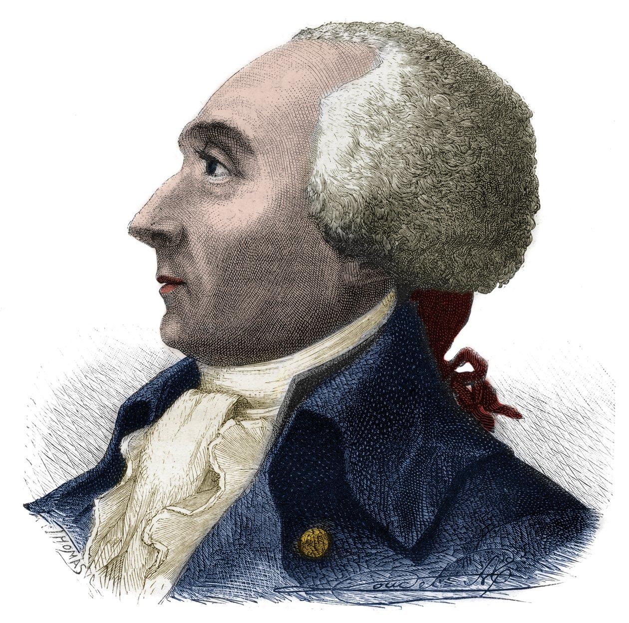 Portrait of Jacques Rene Hebert (1757-1794) French journalist and politician - Engraving in Histoire des Girondins by Alphonse de Lamartine (1790-1869) 1865-1866 - Private collection by Anonymous Anonymous