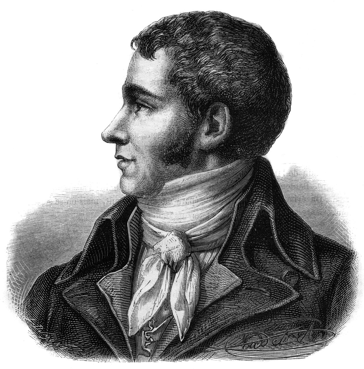 Portrait of Marc David Alba Lasource (1763-1793) deputy of Tarn at the National Convention - Engraving in Histoire des Girondins by Alphonse de Lamartine (1790-1869) 1865-1866 - Private collection by Anonymous Anonymous