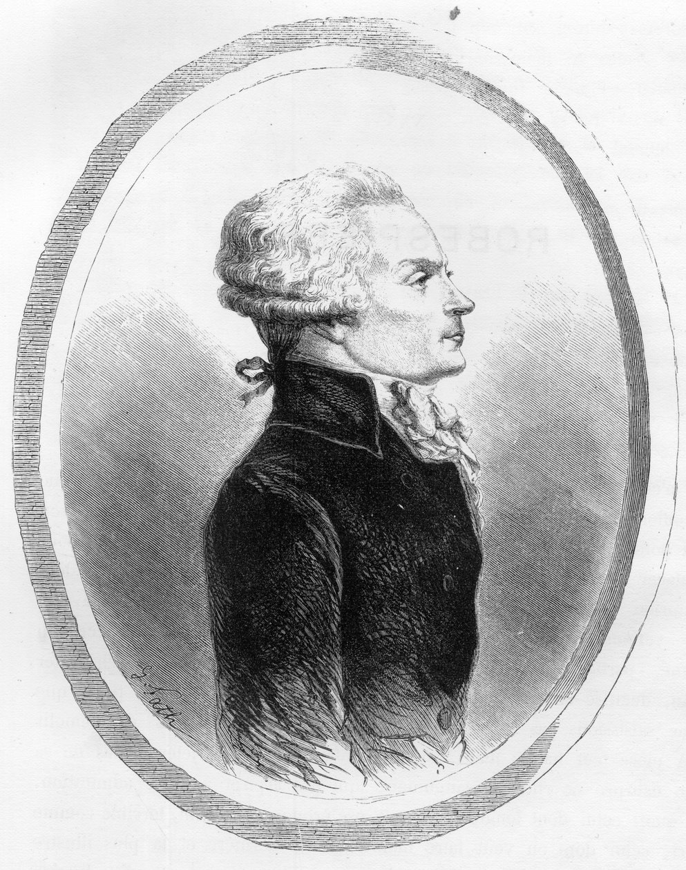 Portrait of Maximilian Robespierre (1758-1794) politician - Engraving of 1863 in 