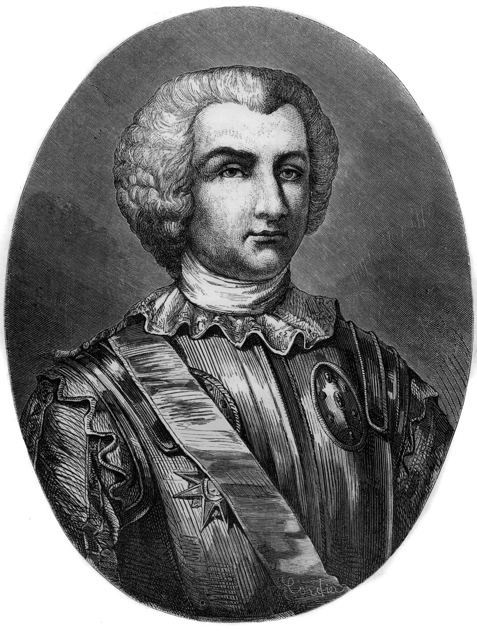 Portrait of Thomas Arthur (1702-66) Earl of Lally - Engraving of 1863 in 