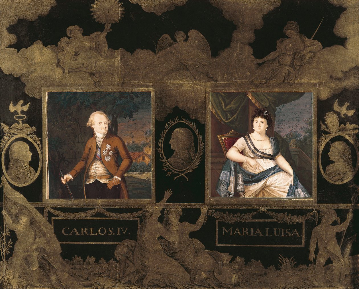 Portraits of King Charles IV of Spain and his wife Marie Louise of Bourbon Parma by Anonymous Anonymous