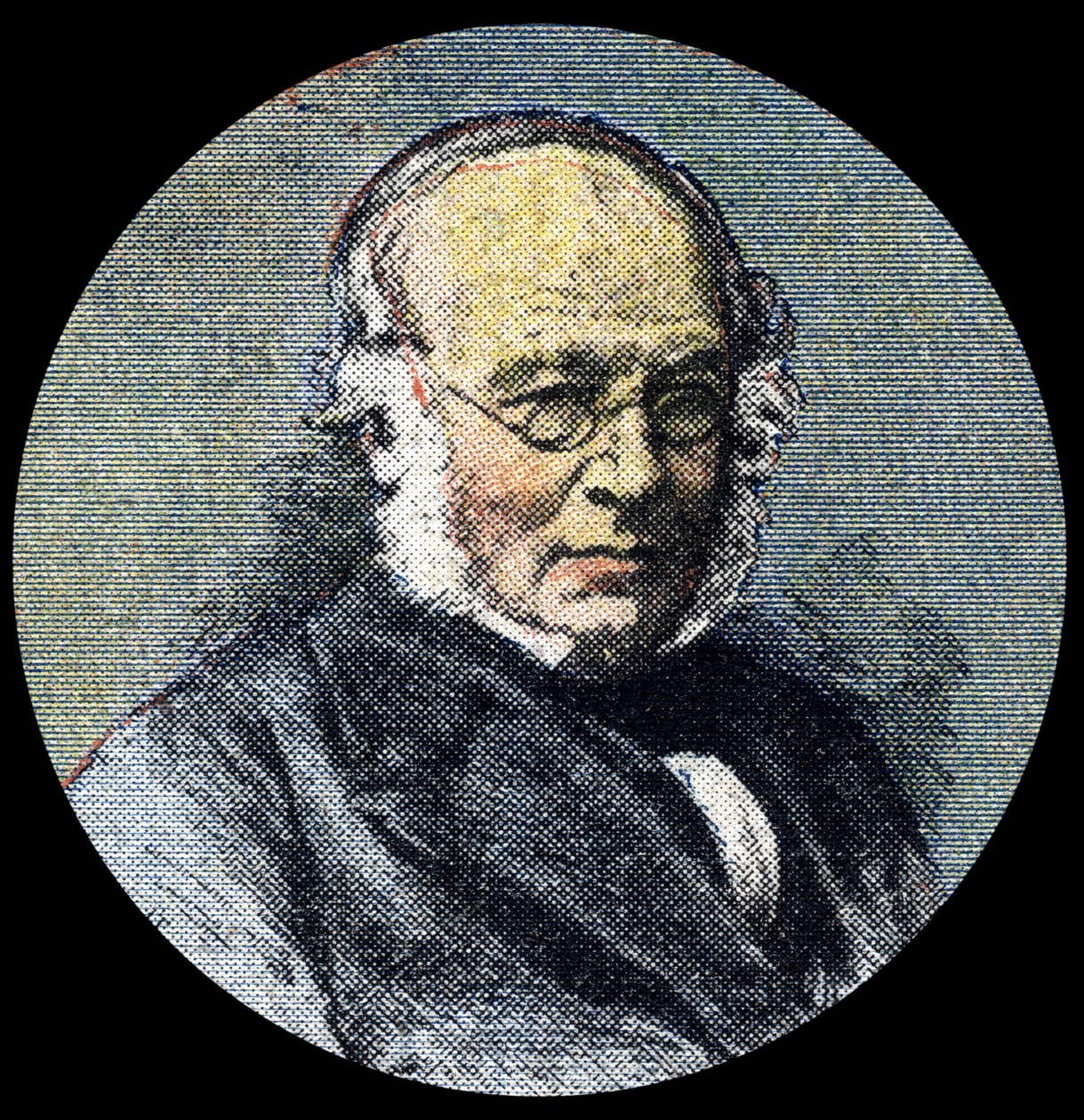 Postal History: Portrait of Sir Rowland Hill, at the origin of the postal reform of 1839. Detail of Le petit journal from 15/04/1920. Private Collection by Anonymous Anonymous