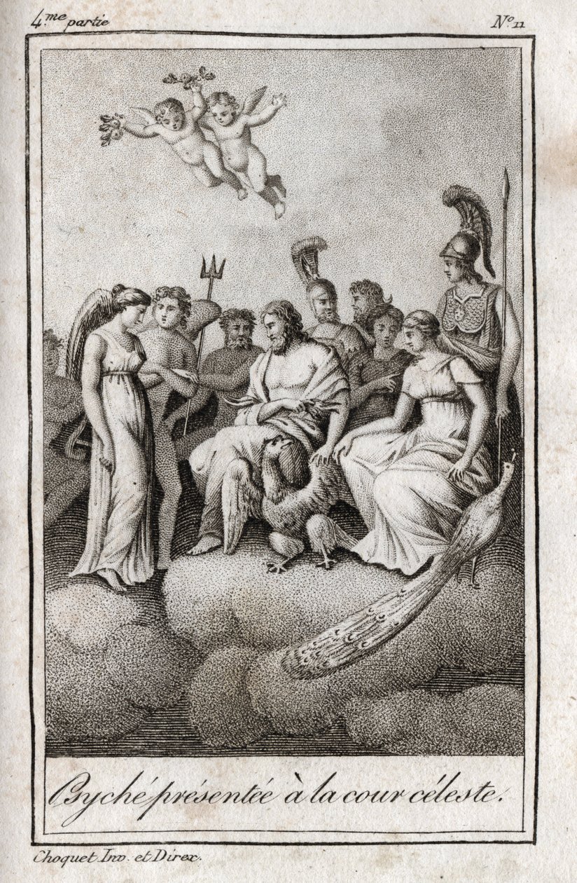Psyche presented to the Celestial Court. Engraving from 1819 in 
