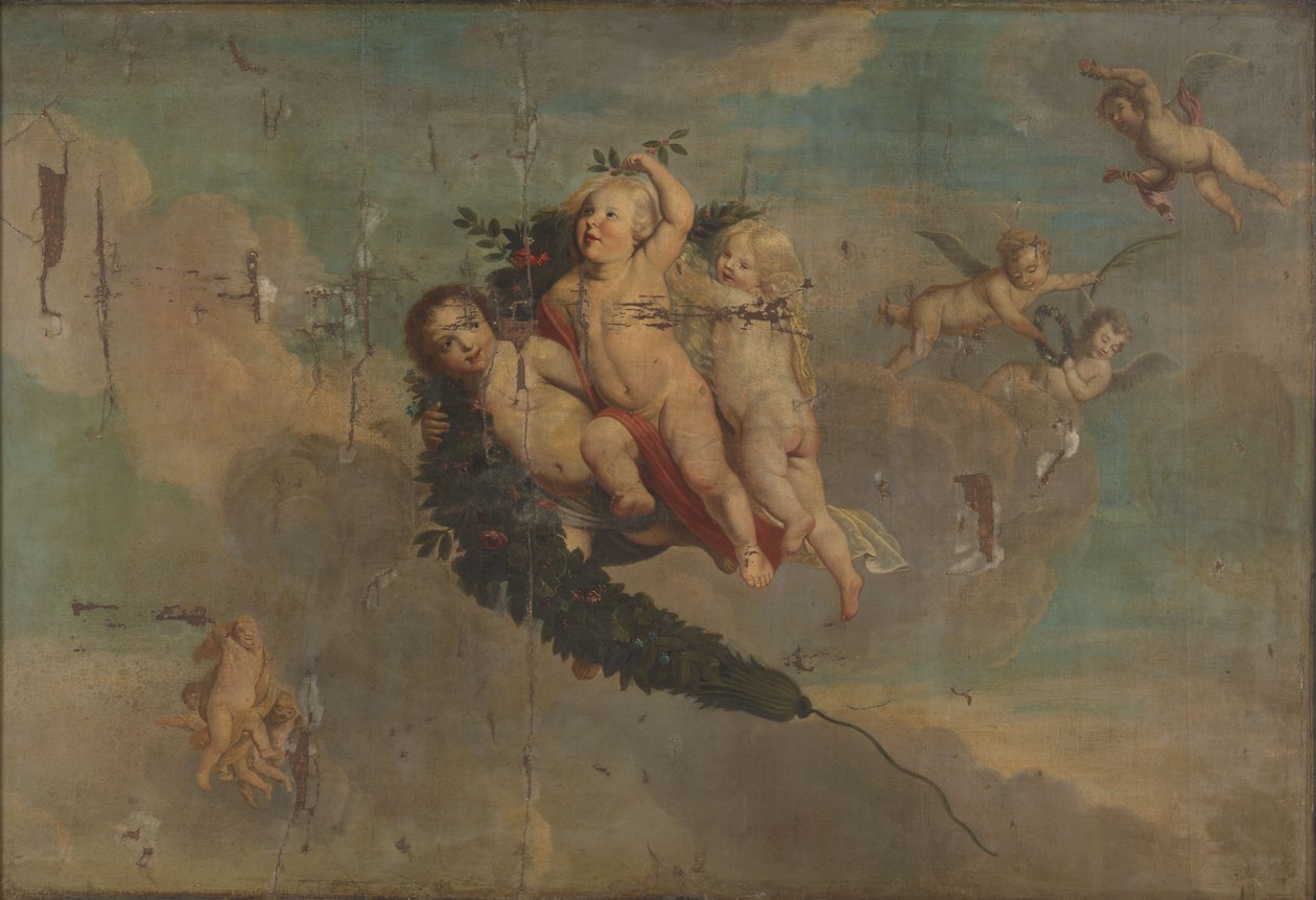Putti with a Festoon, c.1650 by Anonymous Anonymous
