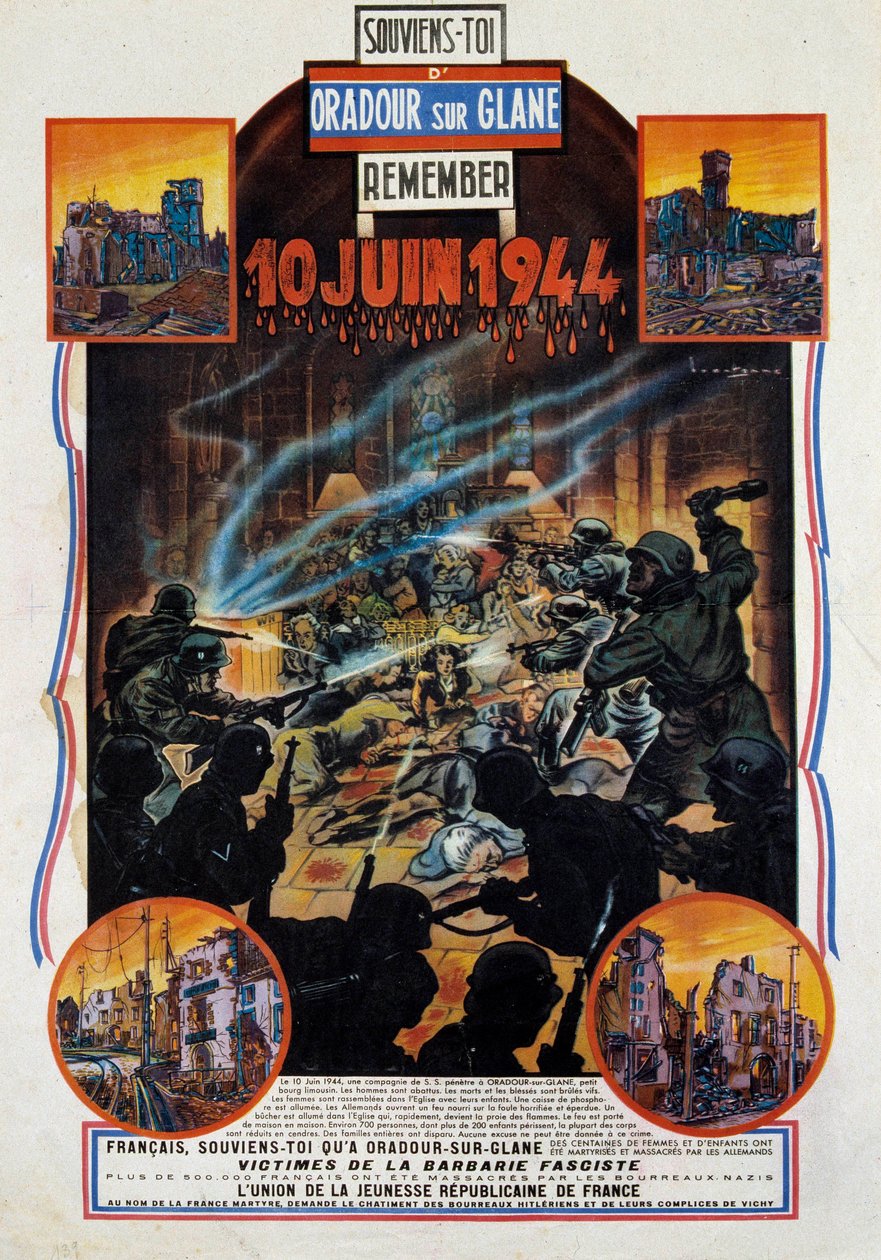 Second World War: poster commemorating the massacre of Oradour-sur-Glane on 10/06/1944 - Paris, Museum of the Two World Wars by Anonymous Anonymous