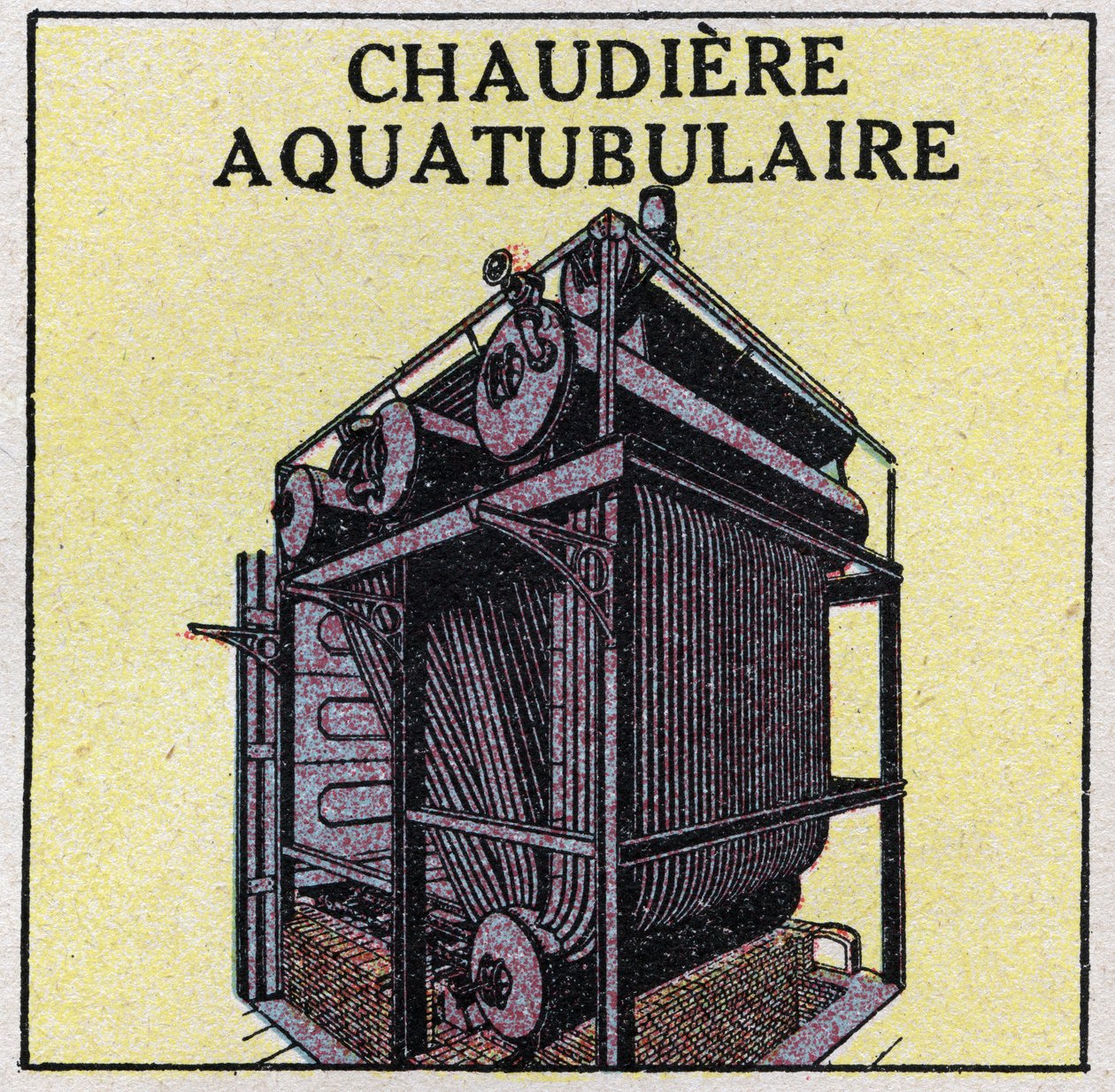 Steam generators: aquatubular boiler. Anonymous illustration from 1925. Private collection. by Anonymous Anonymous