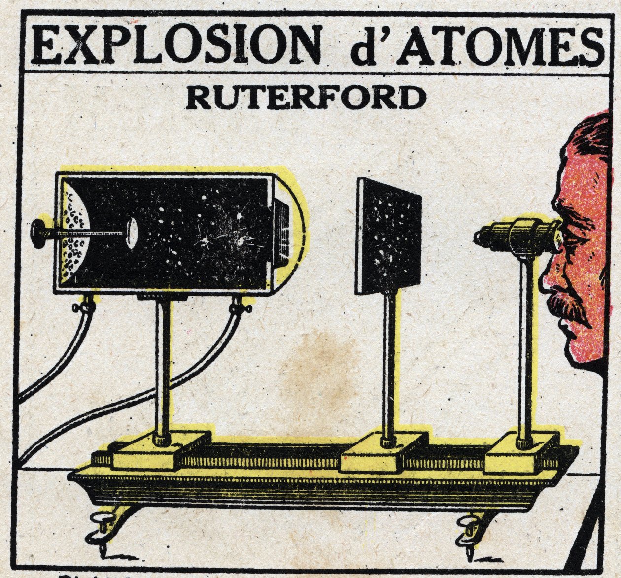 The Atom and Science: Explosion of Atoms by Ernest Rutherford (1871-1937). Anonymous illustration from 1925. Private collection. by Anonymous Anonymous