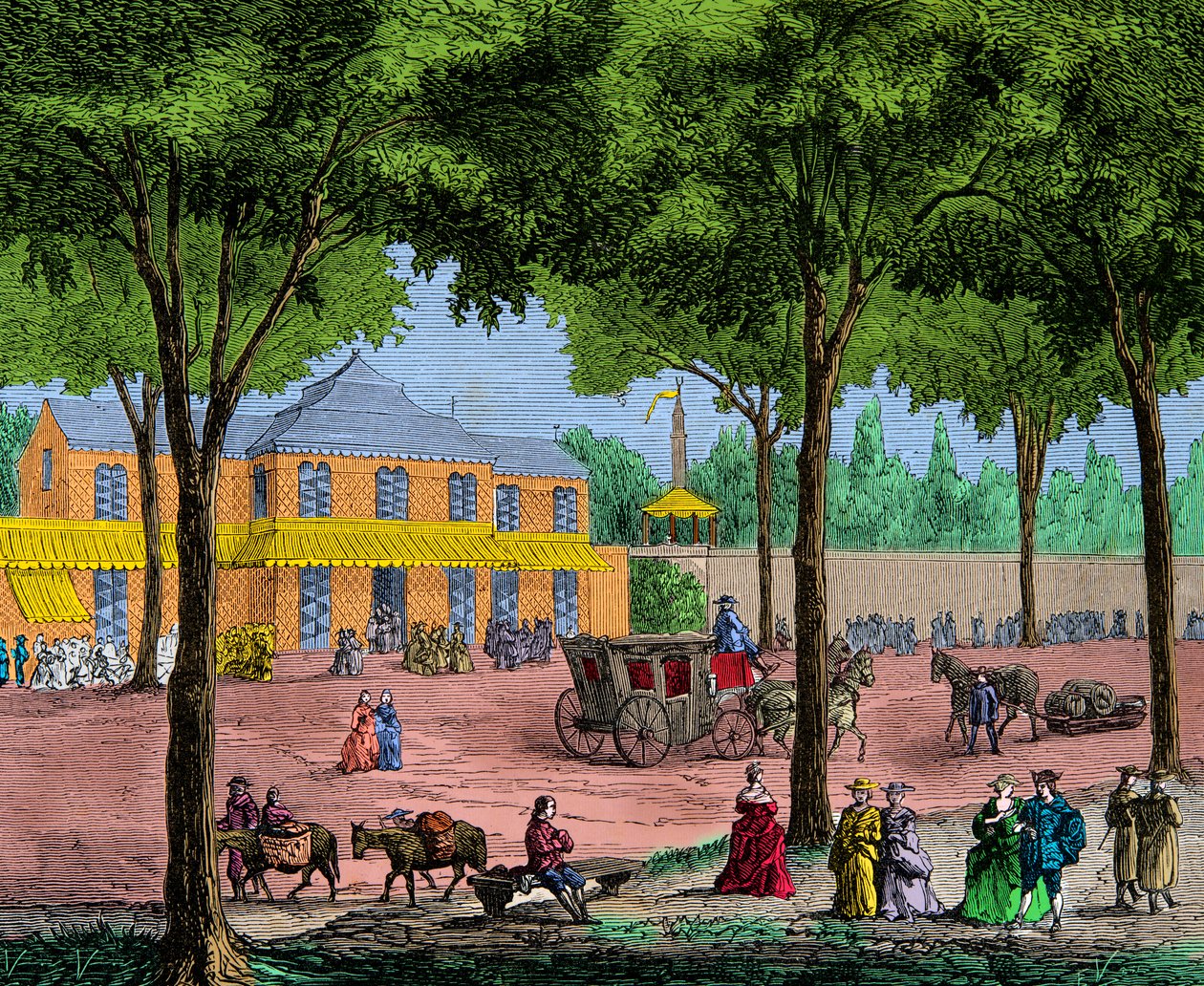 The Turkish cafe on the Boulevard du Temple in Paris, 1780 - Engraving - Private collection by Anonymous Anonymous