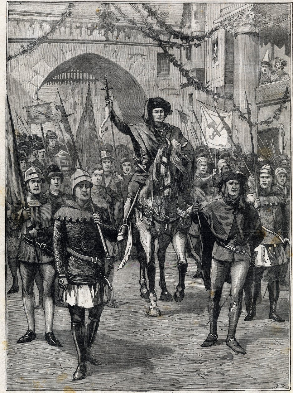 The cortege of corporations in the 14th century: The prevot of the merchants of Paris by Anonymous Anonymous
