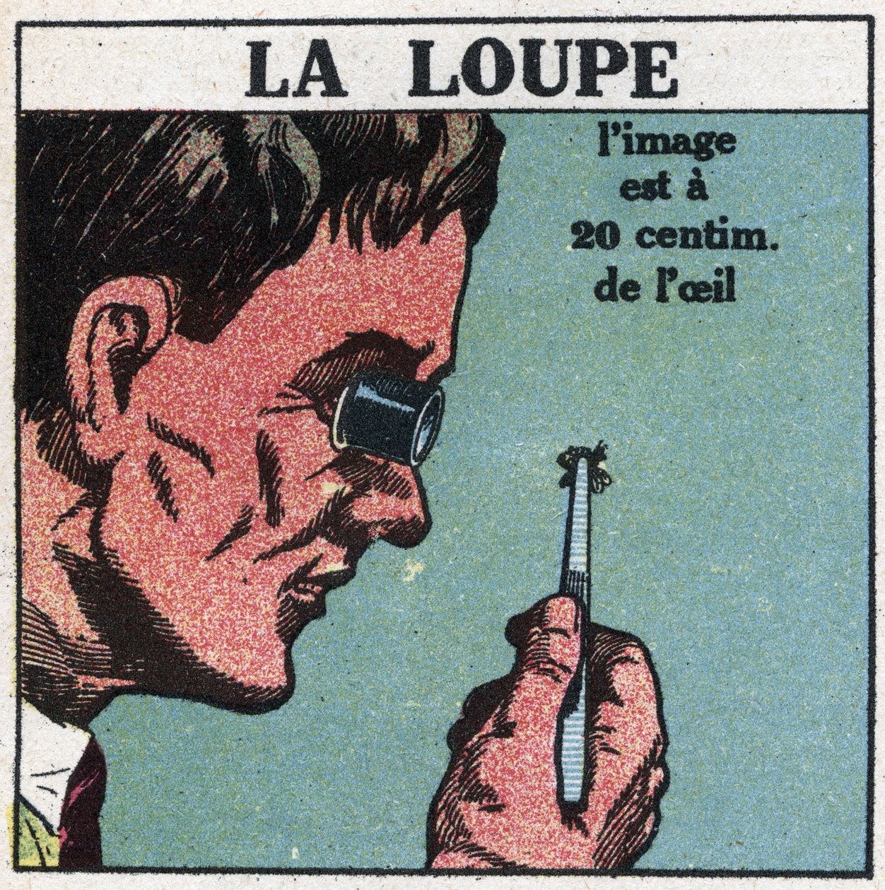 The First Optical Instruments: The Magnifying Glass. Anonymous Illustration from 1925. Private Collection. by Anonymous Anonymous