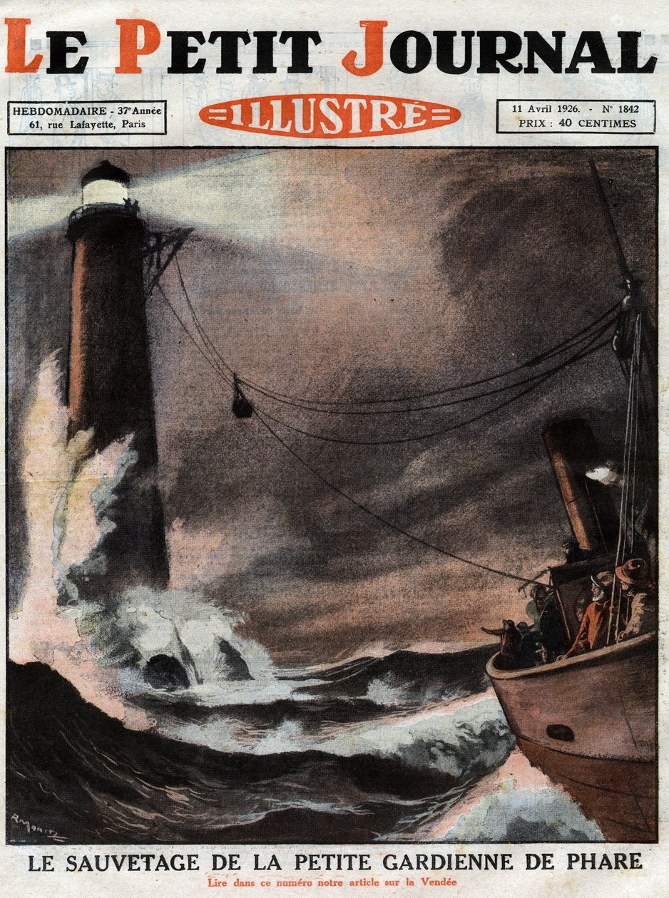 The rescue of the little lighthouse keeper: the parents of a young girl who went to find supplies on the coast were surprised by a storm and could not return to the lighthouse for 3 days. However, the girl remained alone managed to survive and lit the ligh by Anonymous Anonymous
