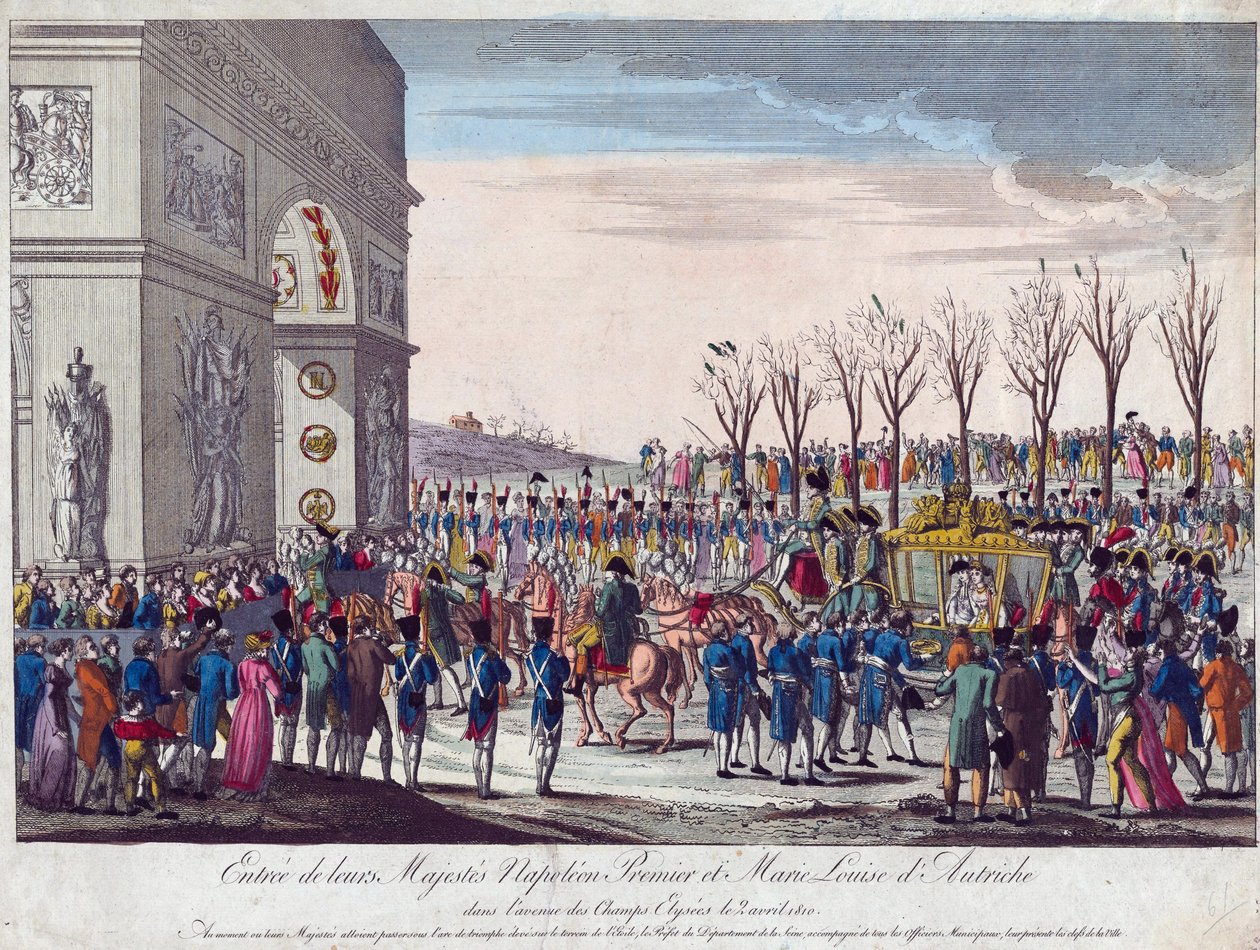 The Wedding Procession of Napoleon and Marie-Louise along the Champs Elysees on 2nd April 1810 by Anonymous Anonymous