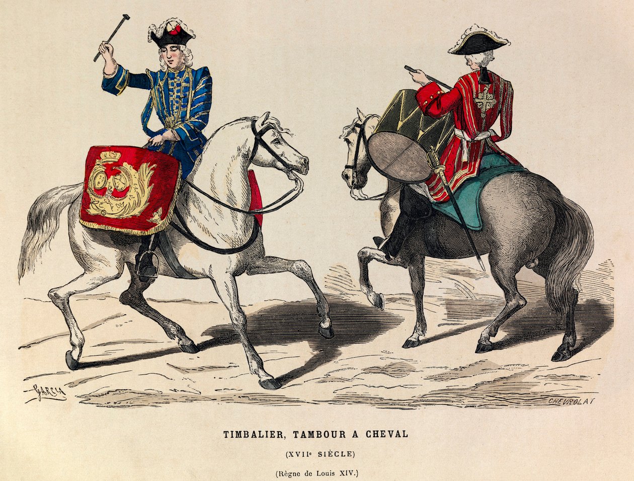 Timbalier and drum riding under King Louis XIV in the 17th century by Anonymous Anonymous