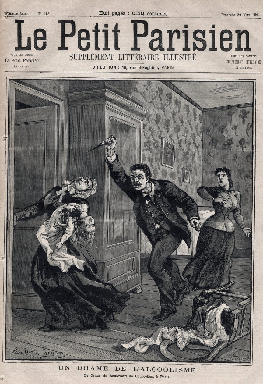 Various facts: a drama of alcoholism - The crime of Boulevard de Courcelles in Paris by Anonymous Anonymous