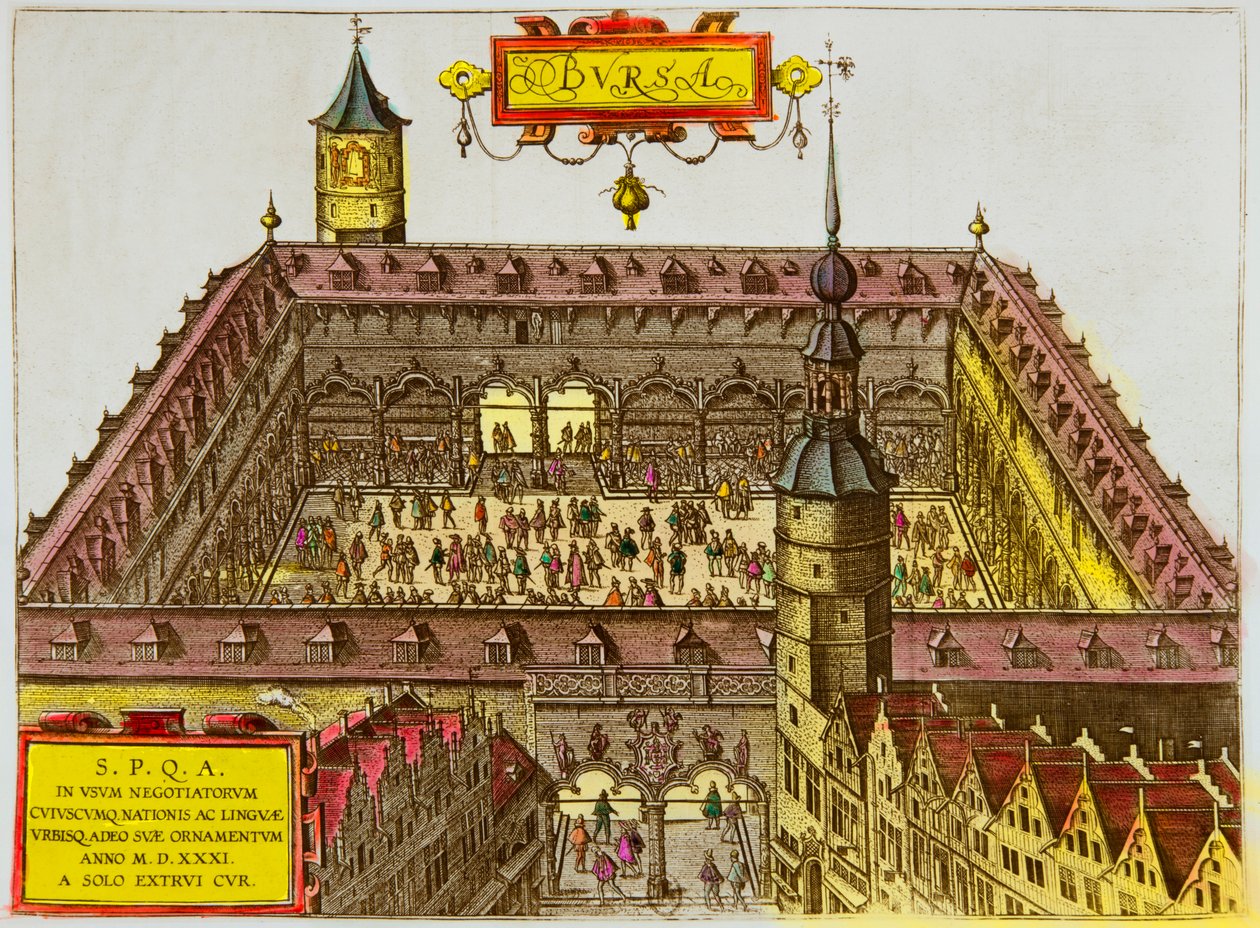 View of the Antwerp Stock Exchange, Founded in 1531 by Anonymous Anonymous