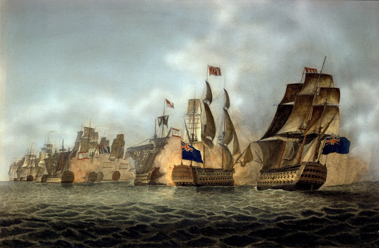 View of the Battle of Cape Saint-Vincent on 14/02/1797 (engraving, 1798) by Anonymous Anonymous