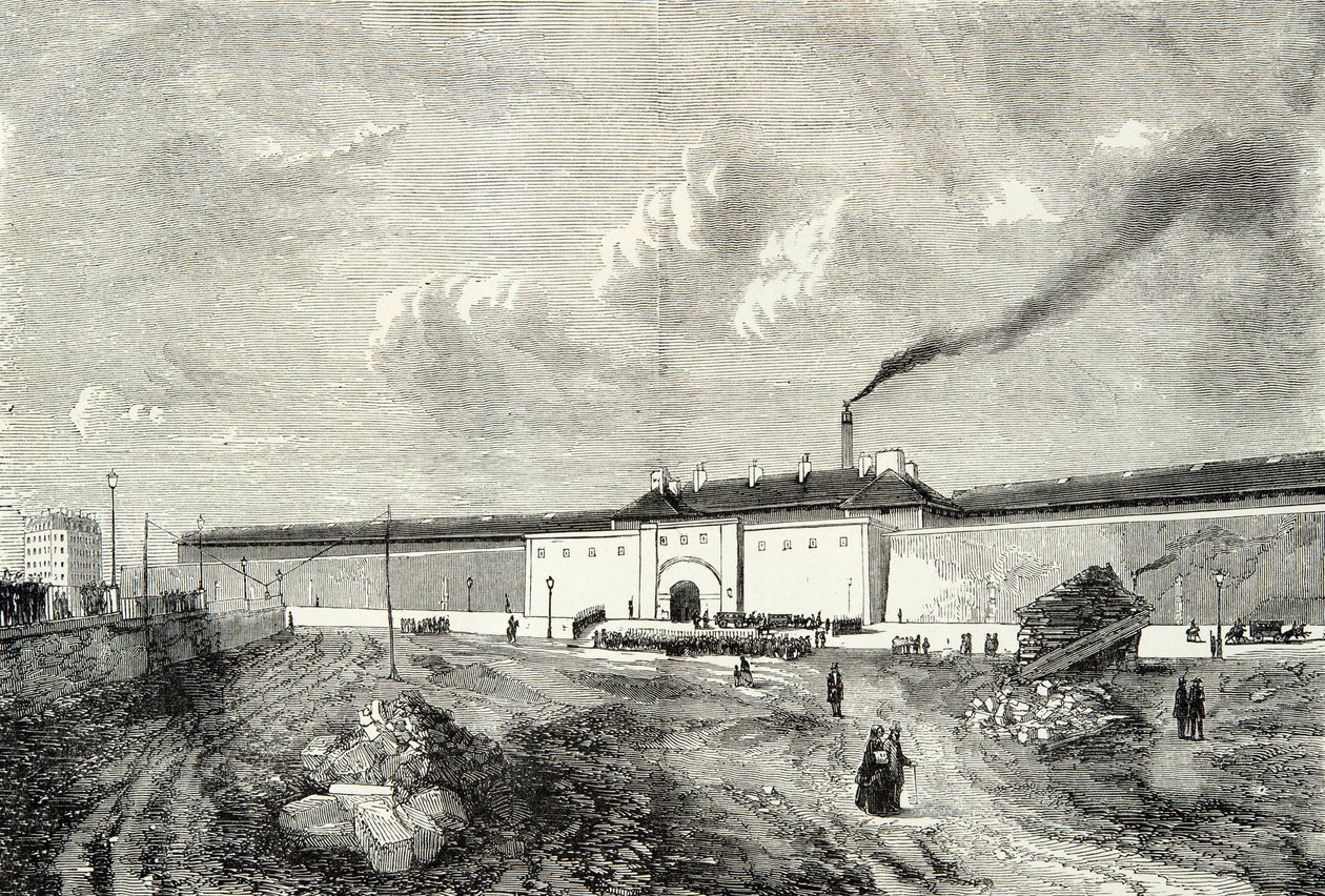 View of the cellular arrest house known as prison Mazas Boulevard Diderot in Paris in the 19th century, Engraving by Anonymous Anonymous