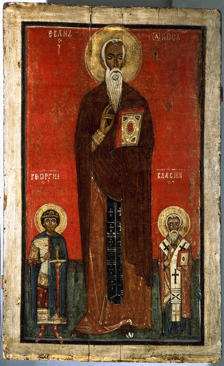 Saint John Climacus with Saint George and Saint Blaise by Anonymous Russian icon painter