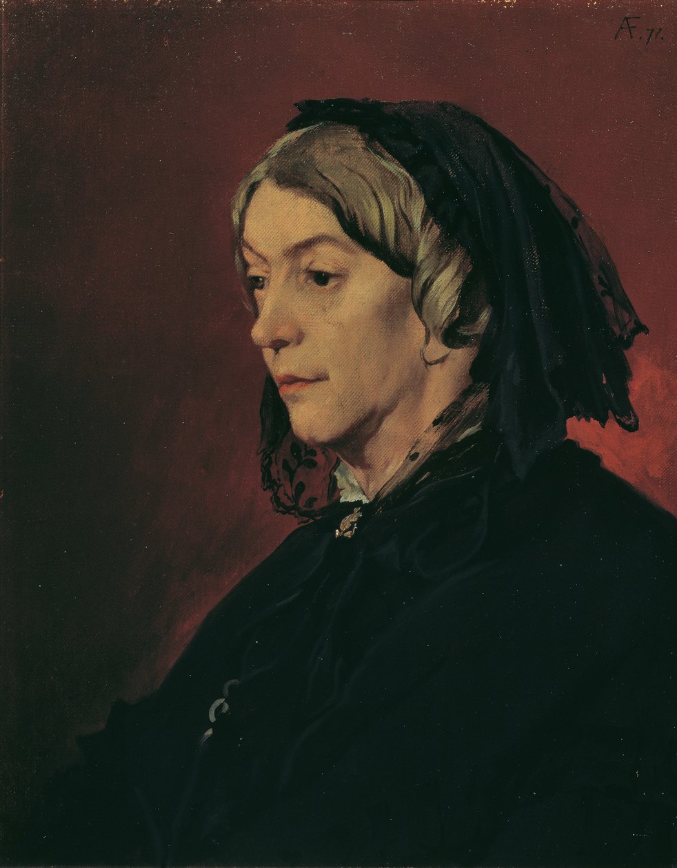 Henriette Feuerbach, the Stepmother of the Artist by Anselm Feuerbach
