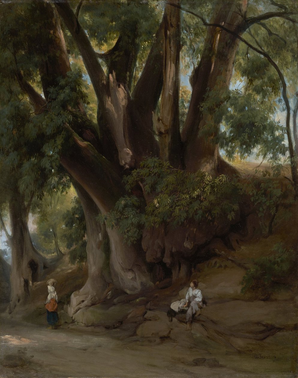 Italian Tree Landscape (Road near Albano) by Anselm Feuerbach
