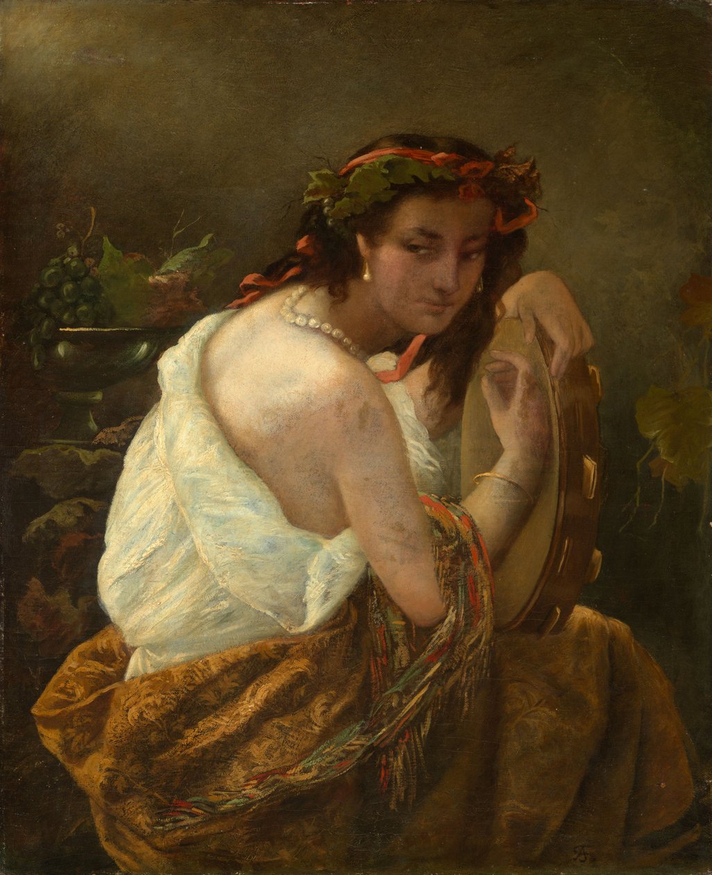 Gypsy Woman with Tambourine by Anselm Feuerbach