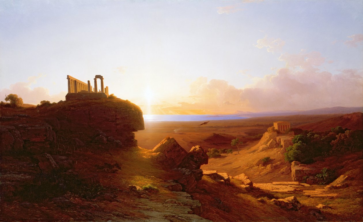 Romantic Landscape, 1860 by Antal Ligeti