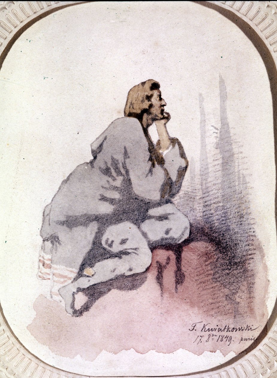Portrait of Frederic Chopin (1810-1849), Polish composer. by Antar Teofil Kwiatowski