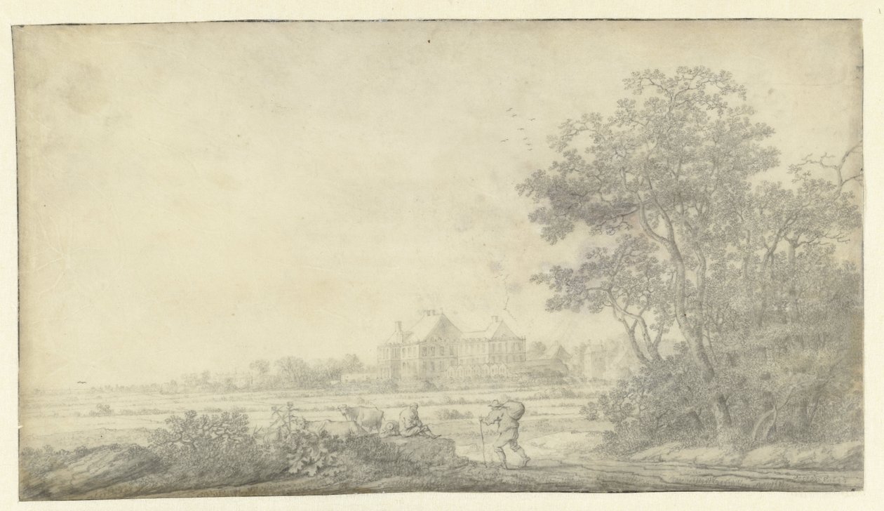 View of Huis ter Nieuburch, Rijswijk, Seen from the East by Anthonie Jansz. van der Croos