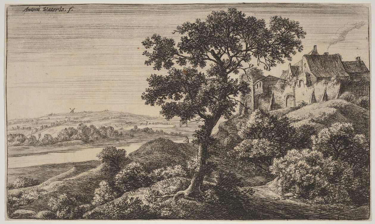 A Village on a Hill by Anthonie Waterloo