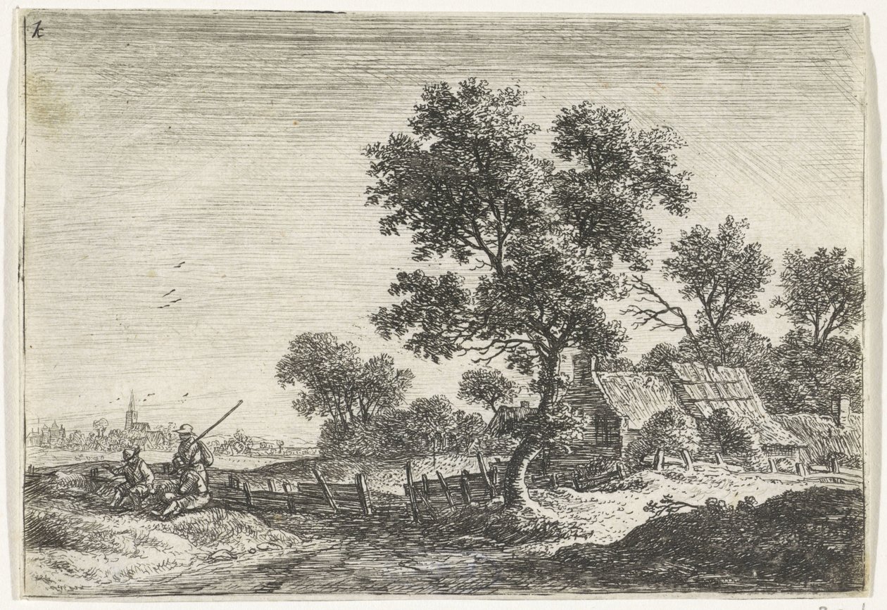 Peasants on a Hill by Anthonie Waterloo