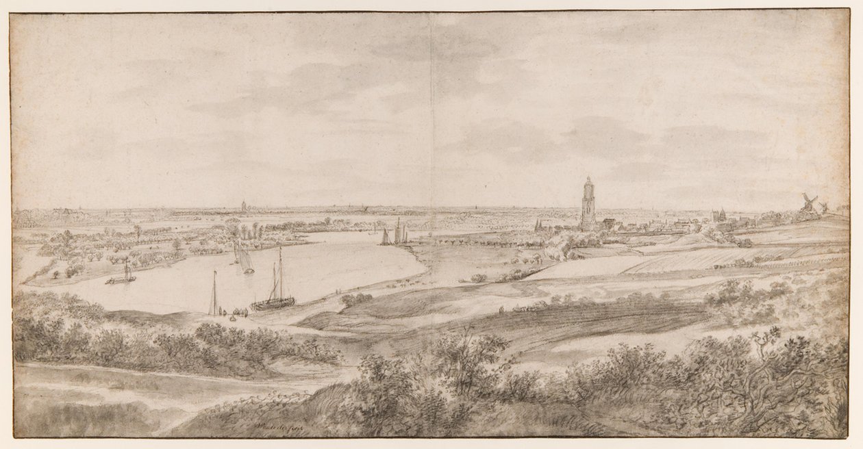 View of Rhenen from the East by Anthonie Waterloo