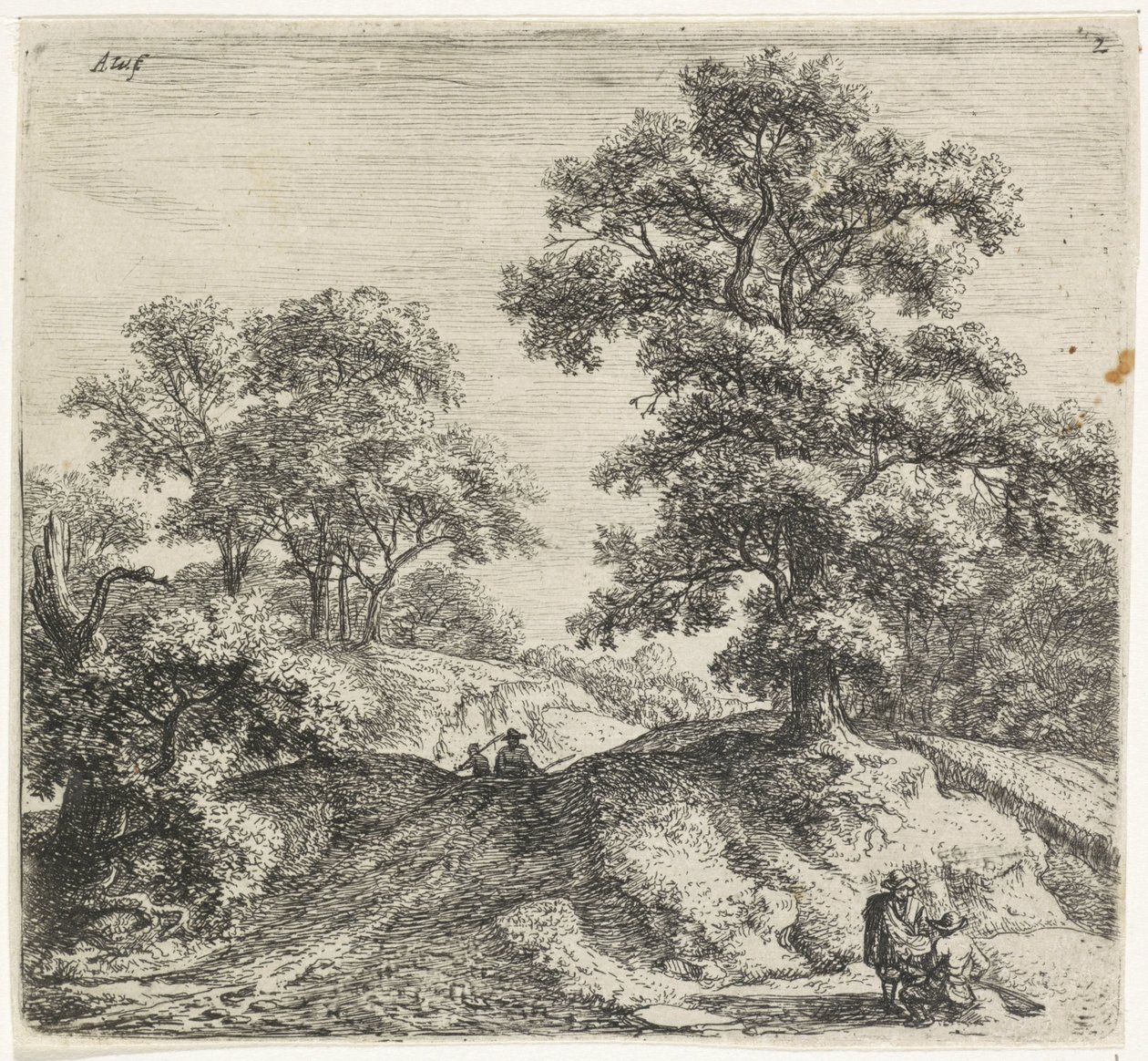 Large Oak Tree Next to a Path (Forest Views, Series B) by Anthonie Waterloo