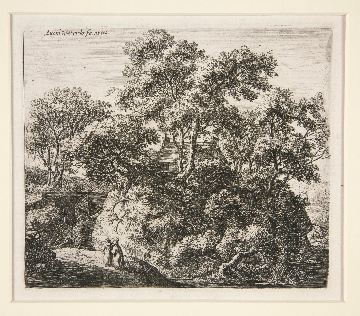Landscape with Two Hermits by Anthonie Waterloo
