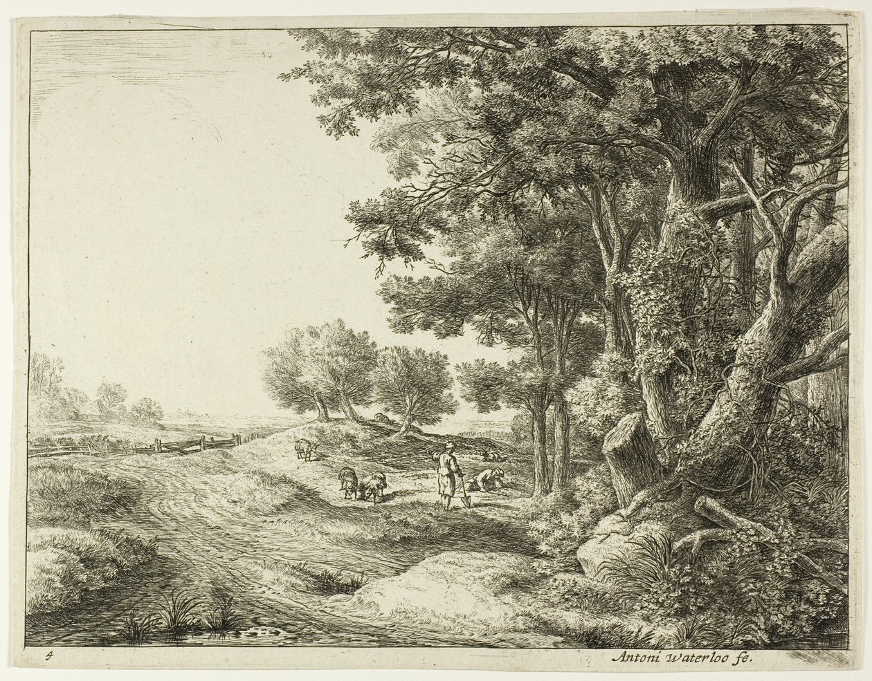 Peasant with a Shovel by Anthonie Waterloo
