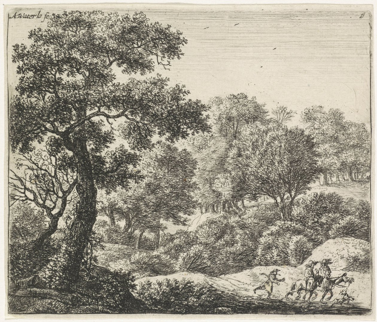 Two Riders on a Forest Path (Wooded Landscapes series) by Anthonie Waterloo