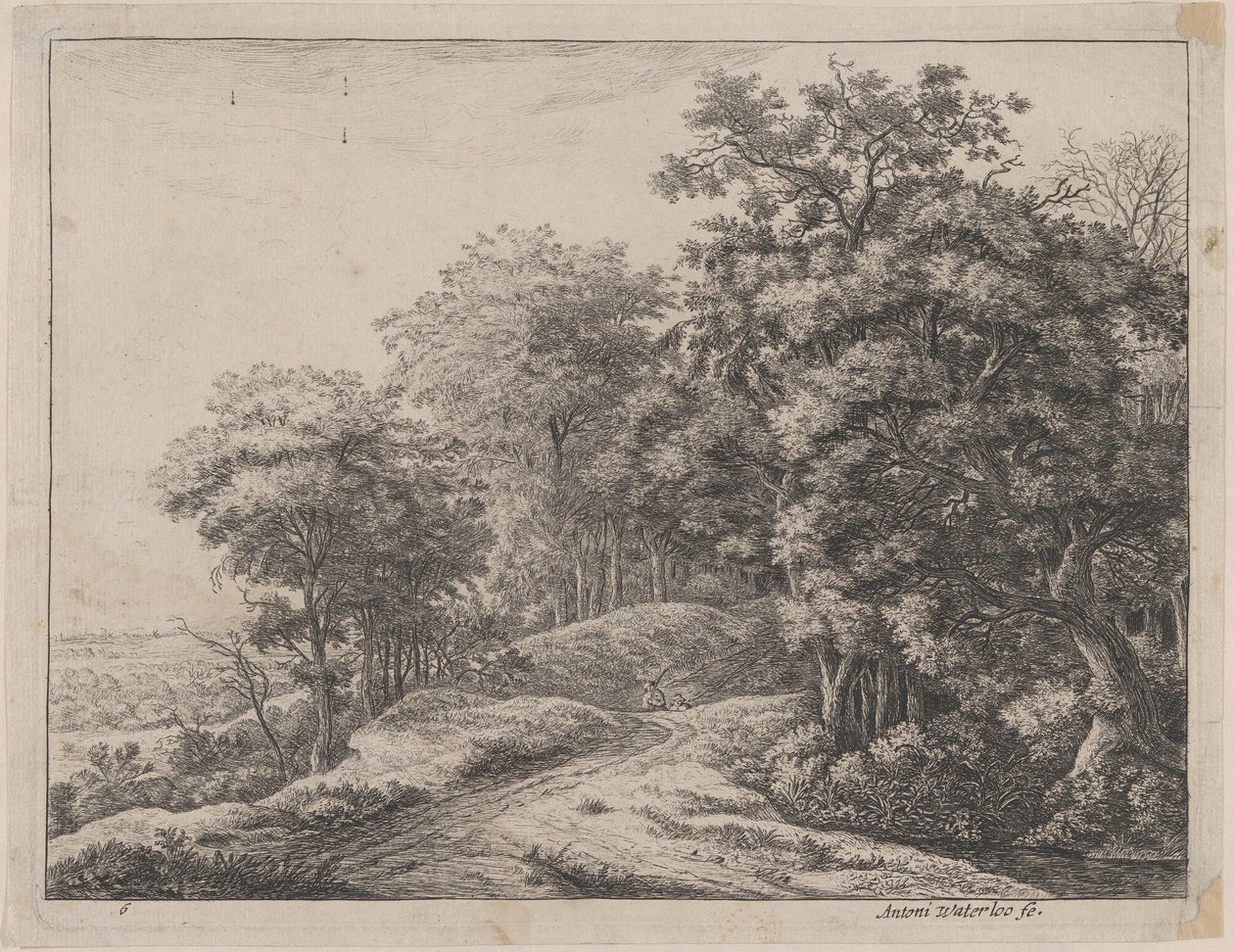 Two Men in a Hollow, 17th century by Anthonie Waterloo
