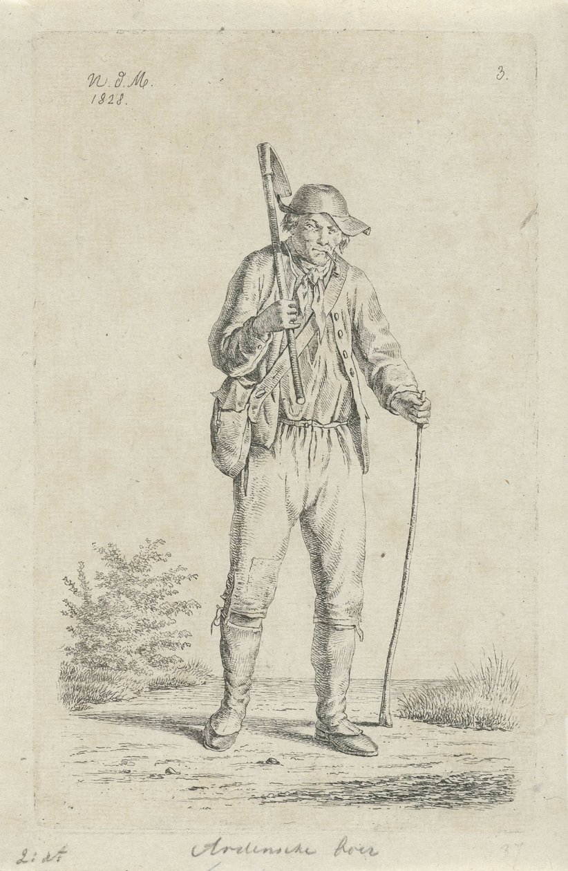 Farmer from the Ardennes with Hoe by Anthonie Willem Hendrik Nolthenius de Man